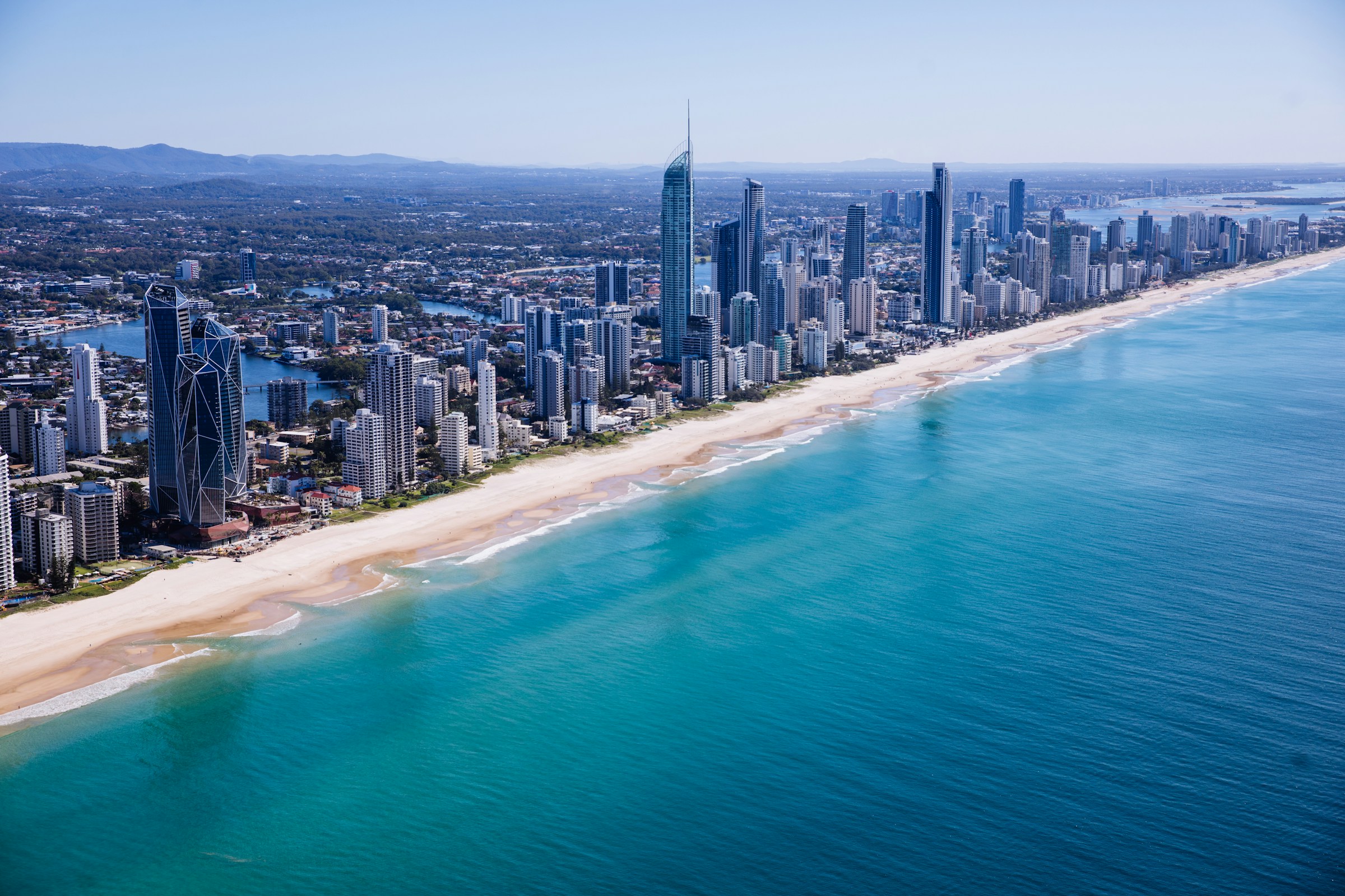 Gold Coast skyline beside the Pacific Ocean